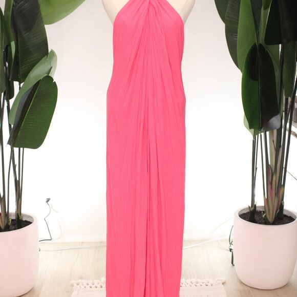 A.L.C Rio Gown, Pink Maxi Halter Low Back Gown, Size 10 - Picture 6 of 10